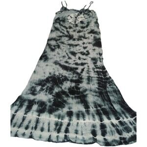 Vtg Encounter Y2K Tie Dye Maxi dress M/L Boho Hippie halter India fairy grunge
